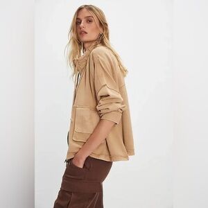 Free People We The Free Dune Buggy Cardigan Sesame Sz Large NWOT